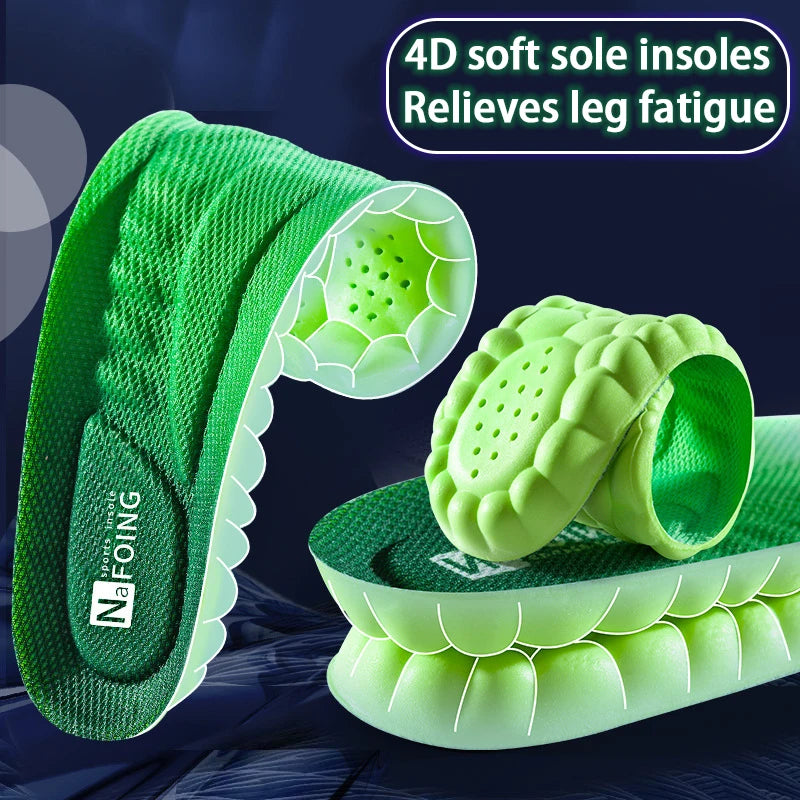 4D Massage Insole Soft comforts breathable insoles elastic shock-absorbing sole men sneakers Outdoor sports running insoles1Pair