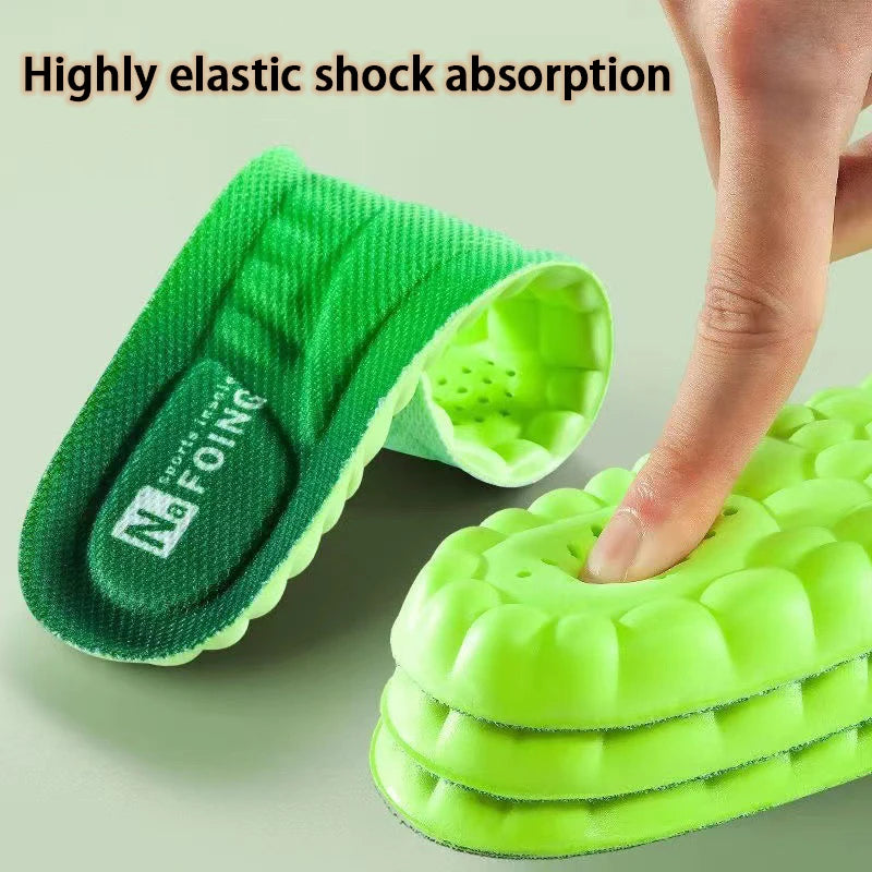 4D Massage Insole Soft comforts breathable insoles elastic shock-absorbing sole men sneakers Outdoor sports running insoles1Pair