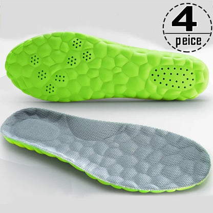 4D Latex Sport Insoles Soft High Elasticity Shoe Pads Orthotic Breathable Deodorant Shock Absorption Cushion Arch Support Insole