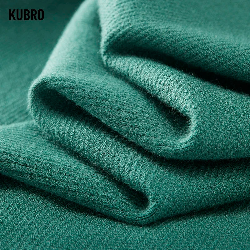 KUBRO Sweater Men Casual High Quality Cotton Pullover Knitted Sweaters Male 2023 Winter Fashion Brand Men‘s Pullover Sweaters