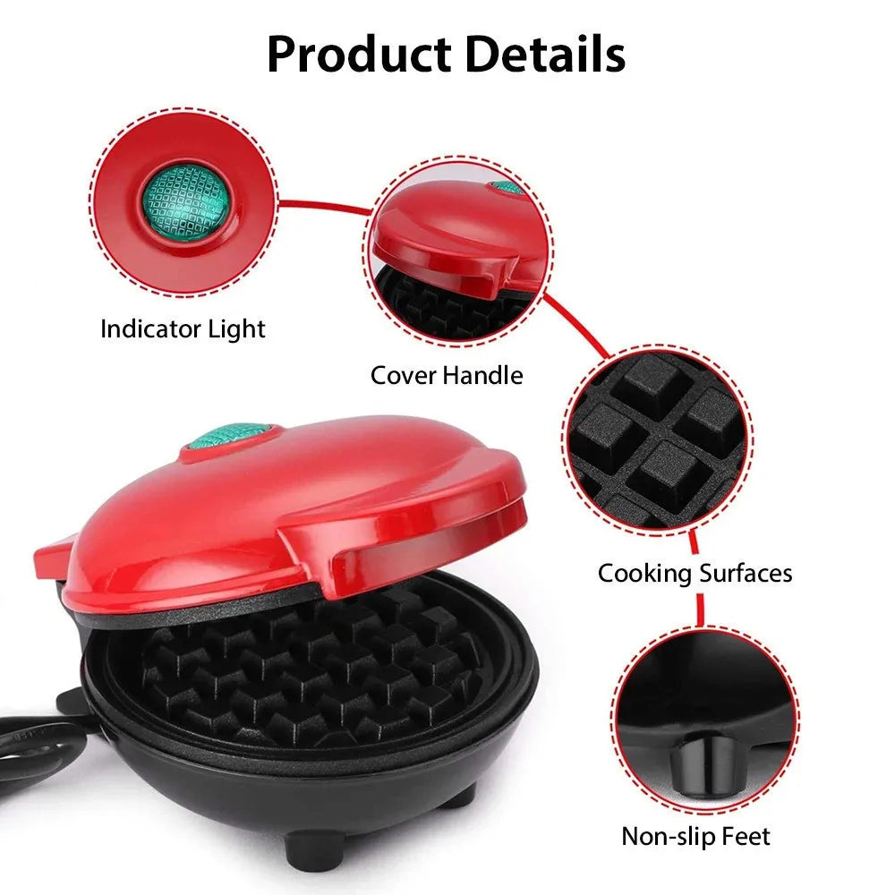 HFB/Red Color Practical Electric Pancake Grill 110V Waffle Making Machine