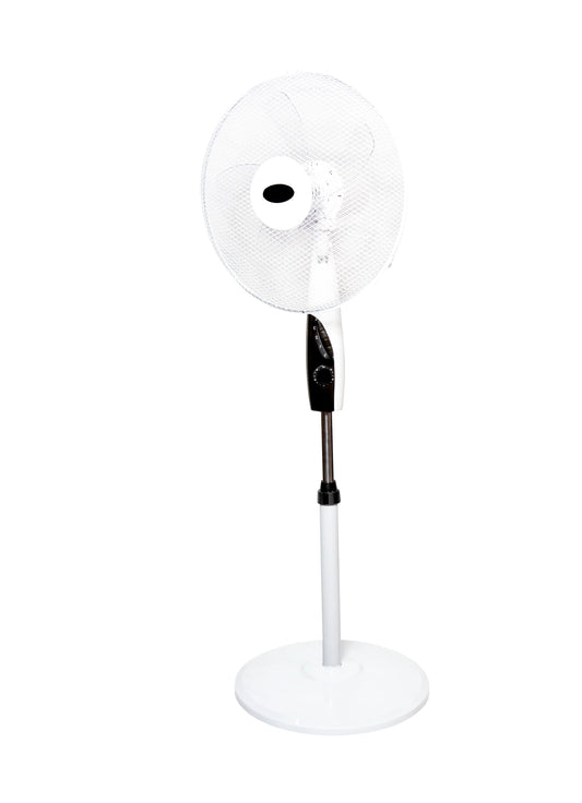 Swing foot fan, 3 levels of ventilation, height adjustable, 50 W, white, blade size 40 cm