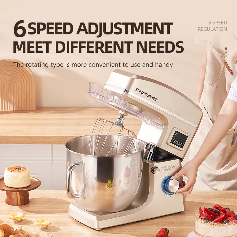 SUNATUR 10LStand Mixer Dough Kneading Planetary Proccessor Beater Machine Electric Kitchen Blender Cake Automatic Home Appliance