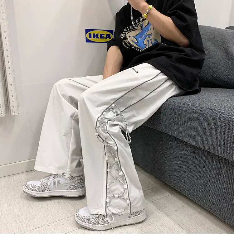 Reflect Streetwear Men's Pants Oversize Wide Pants Harajuku Sweatpants Fashion Joggers Skateboard Pants Techwear 2021New