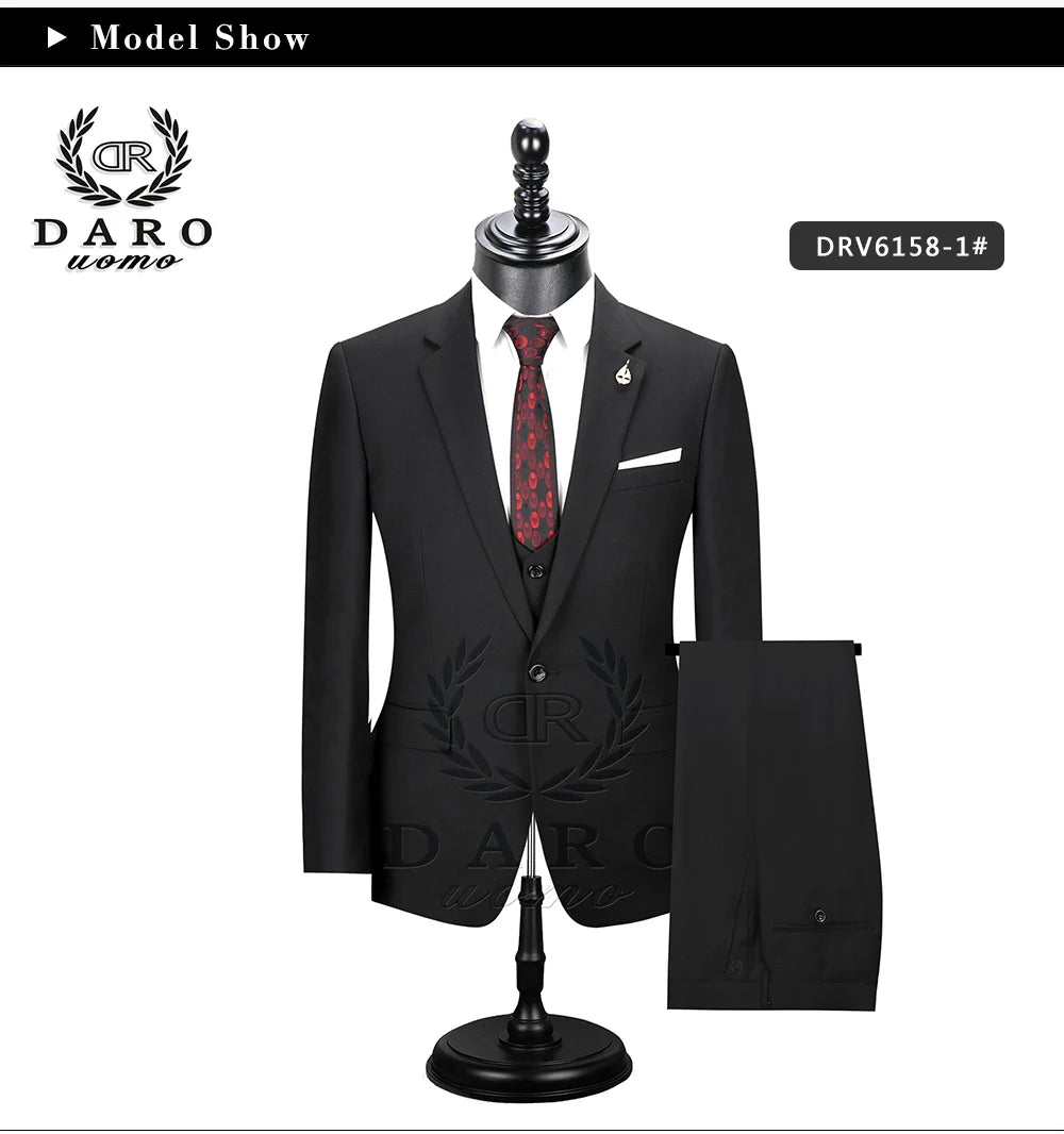 2023 DR  DARO UOMO Men Suits  Slim Fit for Business Work and weeding Wear  3Pcs Set DRV6158