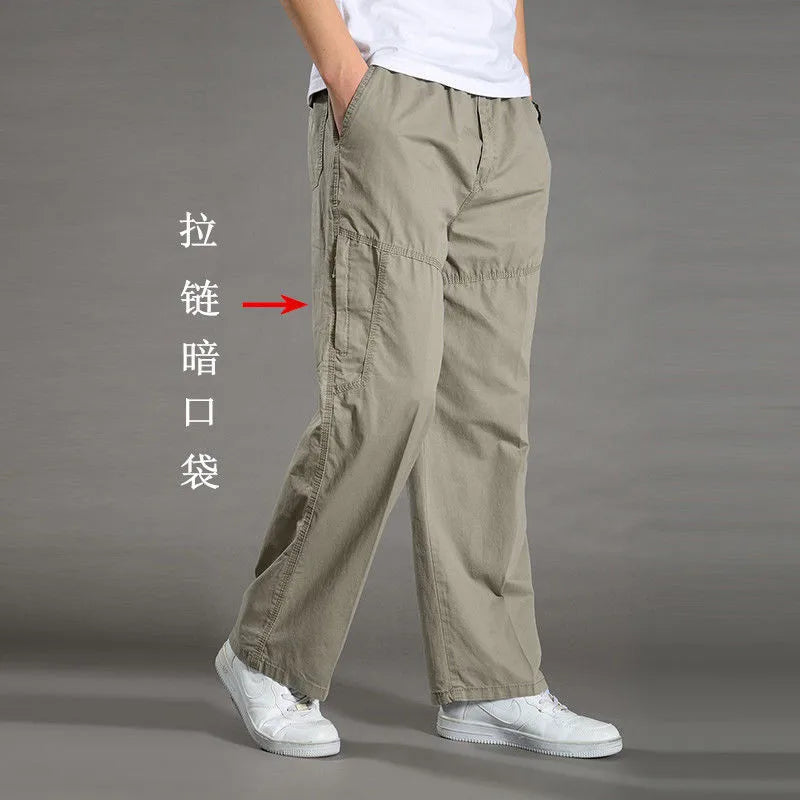 Men's Cargo Pants Summer Spring Cotton Work Wear New In Large Size 6XL Casual Climbing Joggers Sweatpants Hombre Autumn Trousers