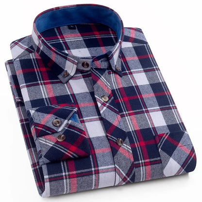 2022 New Men Plaid 100% Cotton Spring Autumn Casual  Long Sleeve Chemise Homme Male Check Shirts