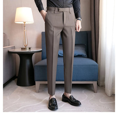 2023 Men Suit Pants High Quality Men Solid Color Slim Fit Dress Pants Slim Fit Office Business Men Trousers Plus Size 28-36