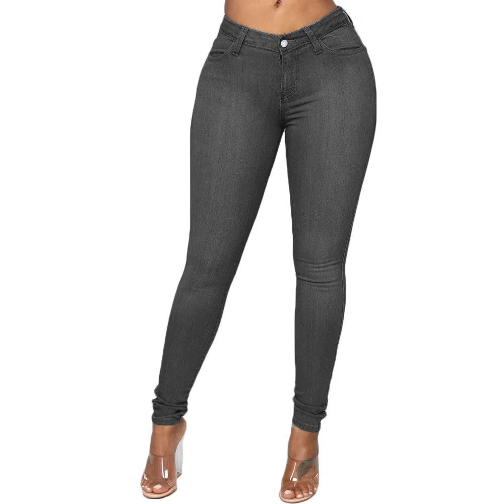 XS-6Xl High Waist Stretch Skinny Pencil Jeans Pants Women Plus Size Denim Trouser