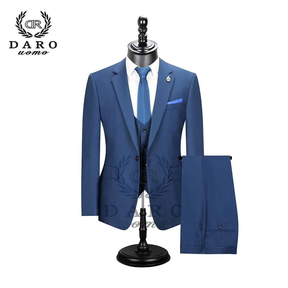 2023 DR  DARO UOMO Men Suits  Slim Fit for Business Work and weeding Wear  3Pcs Set DRV6158