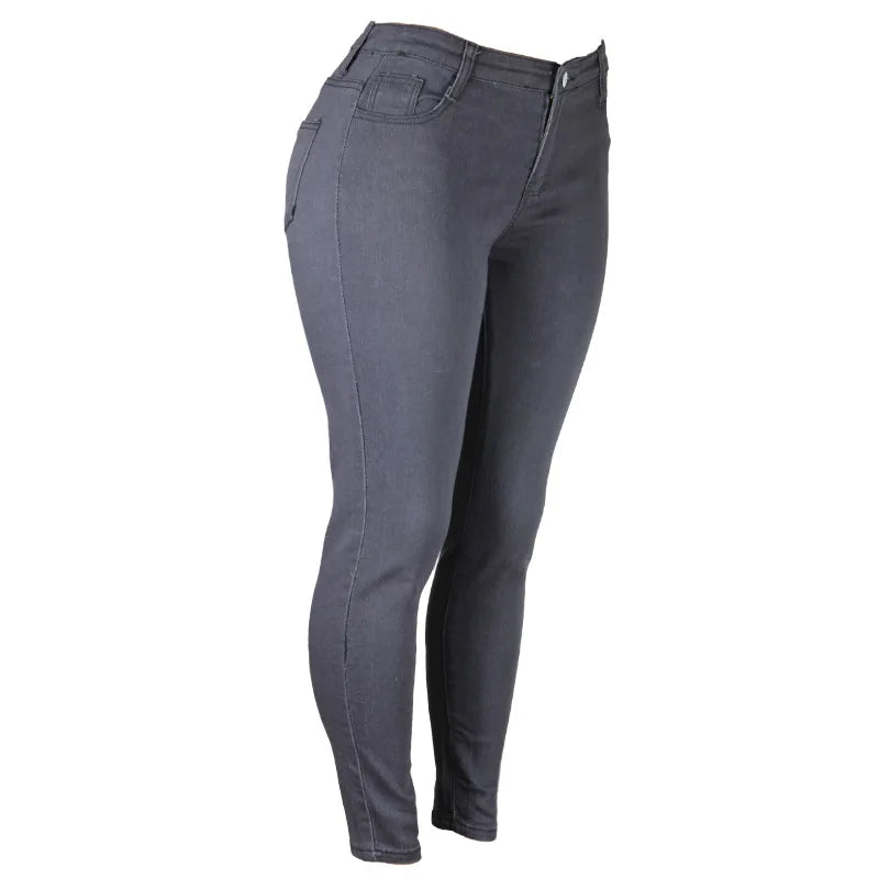 XS-6Xl High Waist Stretch Skinny Pencil Jeans Pants Women Plus Size Denim Trouser