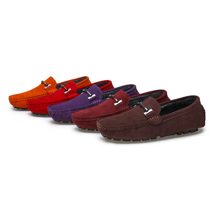 Brand Winter Hot Sell Moccasins Men Loafers High Quality Genuine Leather Shoes Men Flats Warm Plush Driving Shoes Big Size 38-47