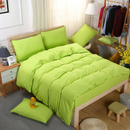 3/4PCS of Pure Green color simplicity bedding set,bedroom Bed sheet Duvet Cover Pillowcase bed set,King Queen Full Single