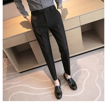 2023 Men Suit Pants High Quality Men Solid Color Slim Fit Dress Pants Slim Fit Office Business Men Trousers Plus Size 28-36