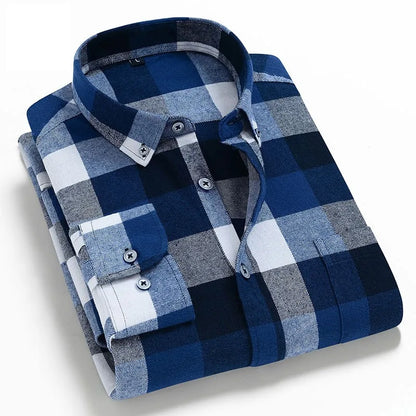 2022 New Men Plaid 100% Cotton Spring Autumn Casual  Long Sleeve Chemise Homme Male Check Shirts