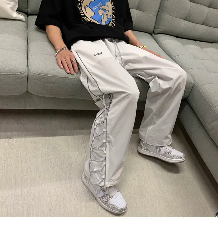 Reflect Streetwear Men's Pants Oversize Wide Pants Harajuku Sweatpants Fashion Joggers Skateboard Pants Techwear 2021New