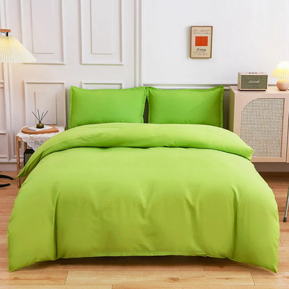 3/4PCS of Pure Green color simplicity bedding set,bedroom Bed sheet Duvet Cover Pillowcase bed set,King Queen Full Single