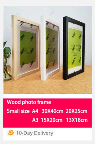 Wooden Photo Frame For Wall Hanging 10X15 15X20 20X25cm A4 Wood Picture Frame Stand For Pictures Photo Decor Commemorative Gift