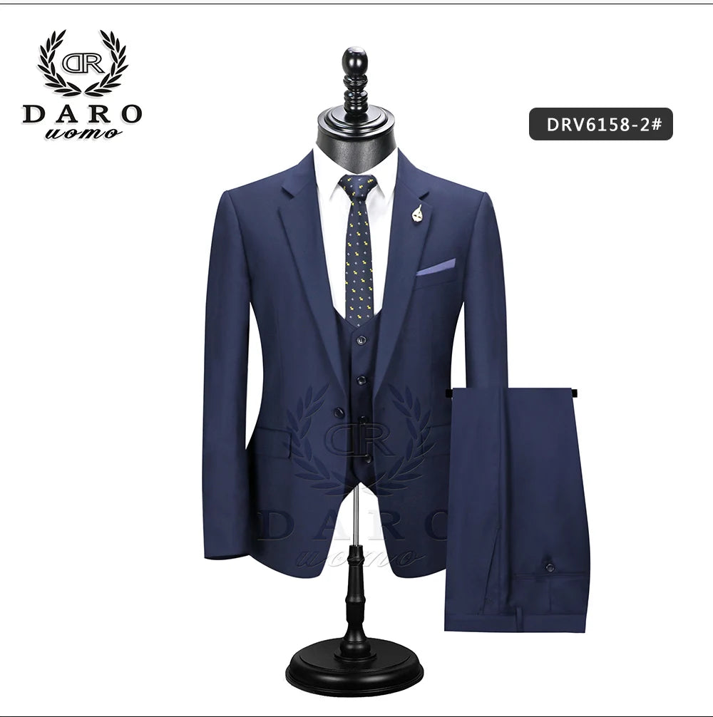 2023 DR  DARO UOMO Men Suits  Slim Fit for Business Work and weeding Wear  3Pcs Set DRV6158