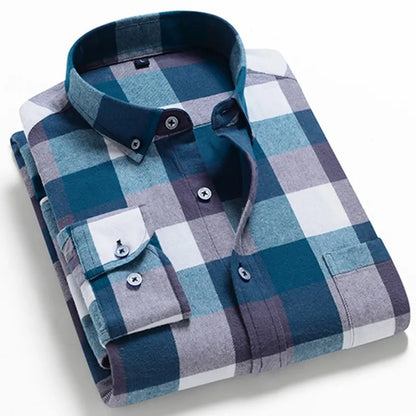 2022 New Men Plaid 100% Cotton Spring Autumn Casual  Long Sleeve Chemise Homme Male Check Shirts