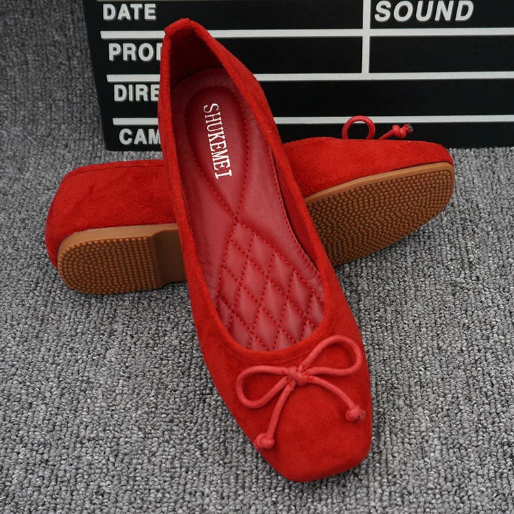 2025 Spring and Autumn New Fashionable Versatile Ballet Flat Shoes Comfortable Pregnant Women's Large Casual Women's Shoes