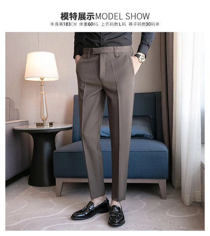 2023 Men Suit Pants High Quality Men Solid Color Slim Fit Dress Pants Slim Fit Office Business Men Trousers Plus Size 28-36