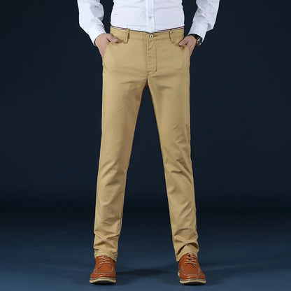 2024 New Korean Men Casual Pants Slim Fit Trousers High Quality Straight Pants Men