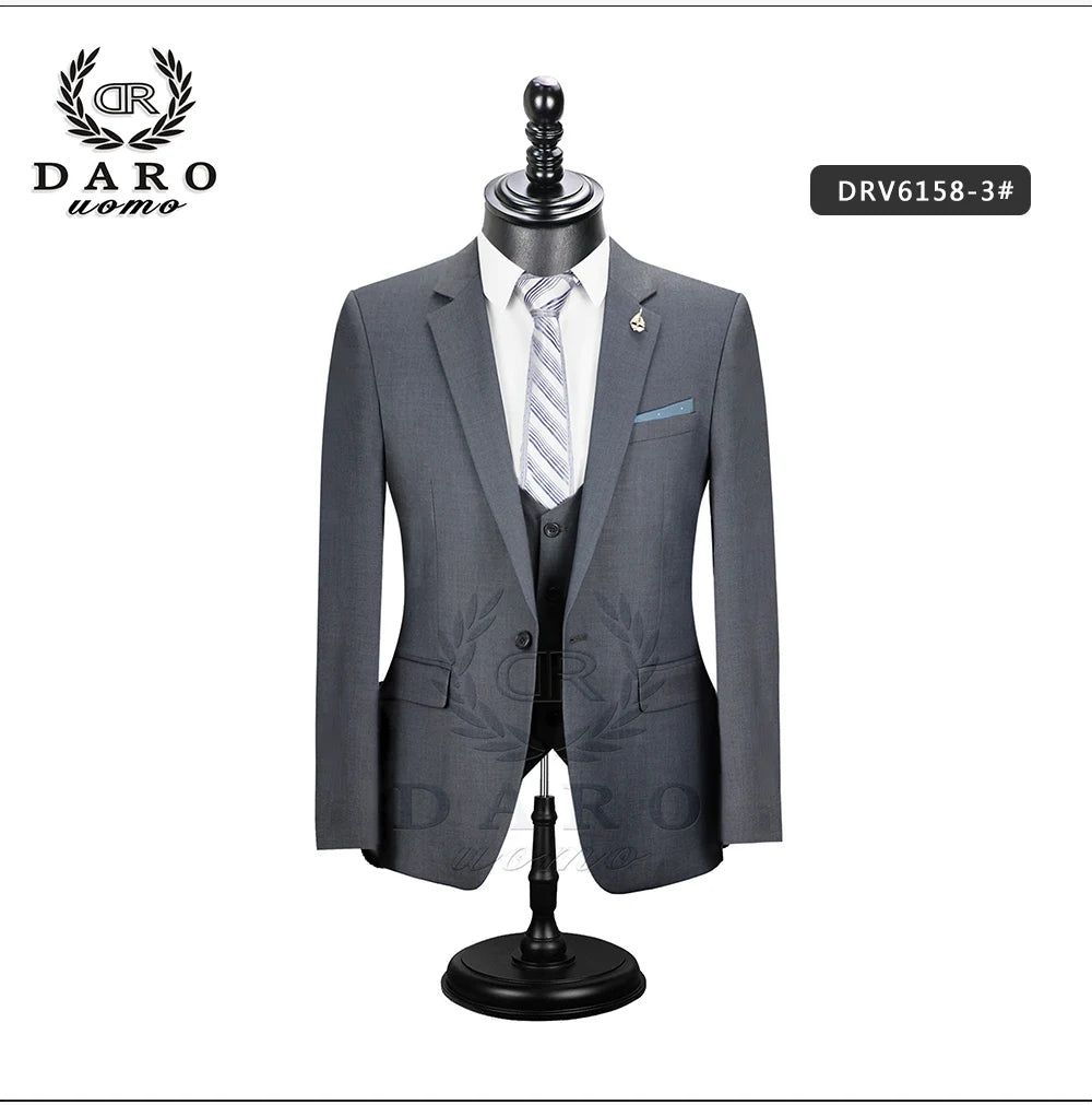 2023 DR  DARO UOMO Men Suits  Slim Fit for Business Work and weeding Wear  3Pcs Set DRV6158