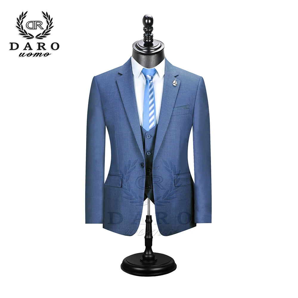 2023 DR  DARO UOMO Men Suits  Slim Fit for Business Work and weeding Wear  3Pcs Set DRV6158