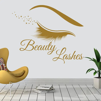 Modern Lashes Eyelashes Wall Sticker Vinyl Interior Home Decor Beauty Salon Decals Makeup Extension Window Wallpaper Mural A910