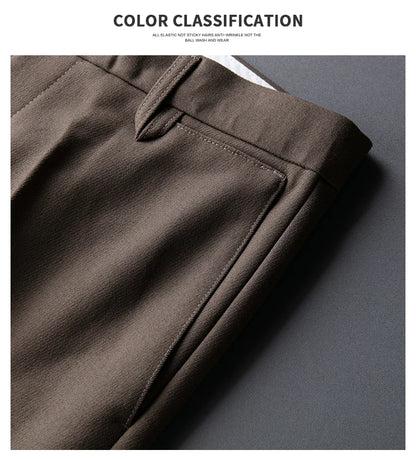 2023 Men Suit Pants High Quality Men Solid Color Slim Fit Dress Pants Slim Fit Office Business Men Trousers Plus Size 28-36