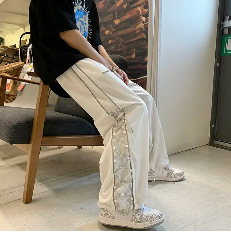 Reflect Streetwear Men's Pants Oversize Wide Pants Harajuku Sweatpants Fashion Joggers Skateboard Pants Techwear 2021New