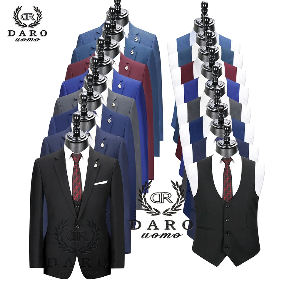 2023 DR  DARO UOMO Men Suits  Slim Fit for Business Work and weeding Wear  3Pcs Set DRV6158