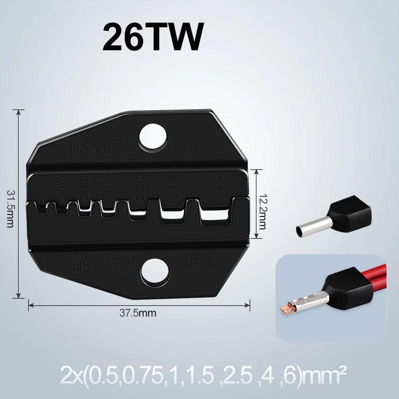 Crimping Dies HS Series Pliers Multi Jaws Insulated Terminals Hand Tool Plug Tube Coaxial 9 Inch VE Bootlace RV SV Uninsulated