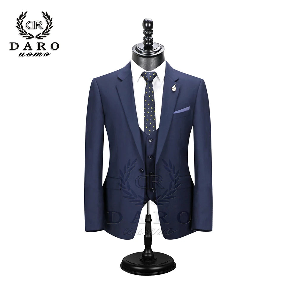 2023 DR  DARO UOMO Men Suits  Slim Fit for Business Work and weeding Wear  3Pcs Set DRV6158