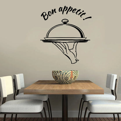 Funny Bon Appetite Wall Stickers Decals For Kitchen Living Room Dining Room Home Decoration Accessories Wall Decor