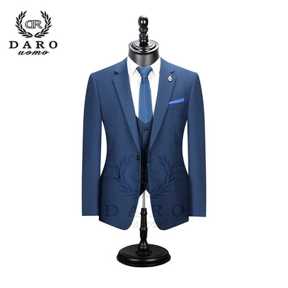 2023 DR  DARO UOMO Men Suits  Slim Fit for Business Work and weeding Wear  3Pcs Set DRV6158