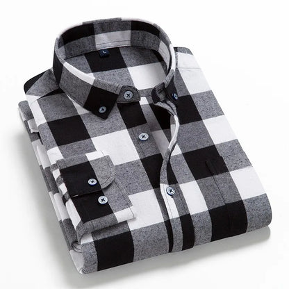 2022 New Men Plaid 100% Cotton Spring Autumn Casual  Long Sleeve Chemise Homme Male Check Shirts