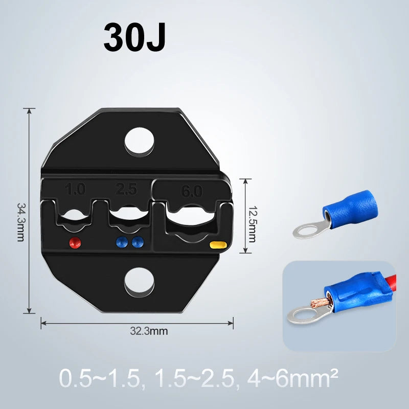 Crimping Dies HS Series Pliers Multi Jaws Insulated Terminals Hand Tool Plug Tube Coaxial 9 Inch VE Bootlace RV SV Uninsulated