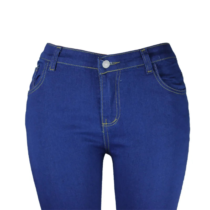 XS-6Xl High Waist Stretch Skinny Pencil Jeans Pants Women Plus Size Denim Trouser