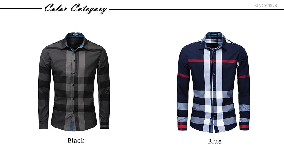 Fredd Marshall 2023 New Fashion Random Plaid Shirt Men Long Sleeve Casual Business Shirts Tops 100% Cotton Chemise Homme 199