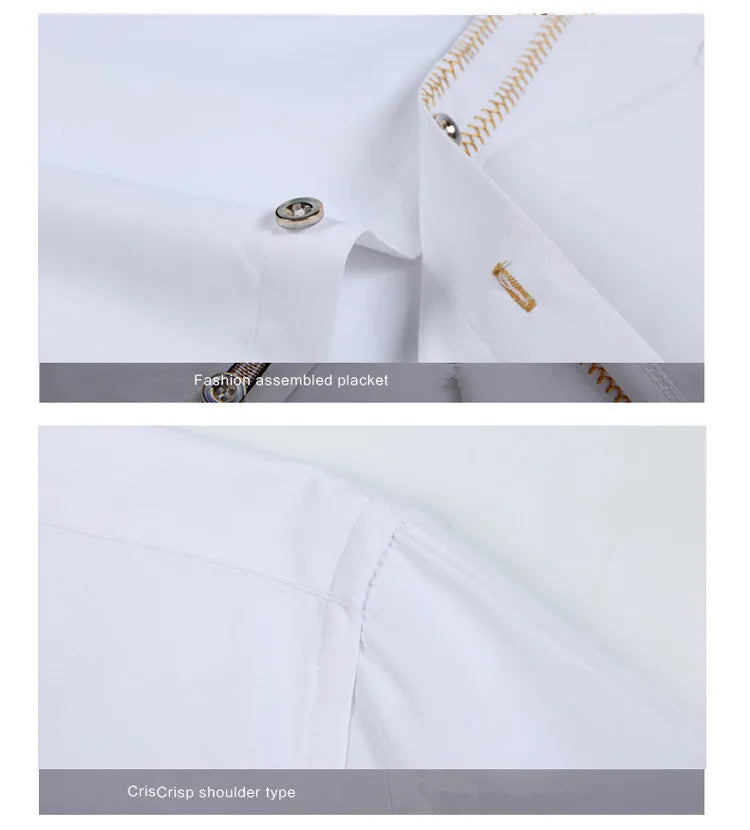 2023 Spring/Autumn Men's Slim Fit Long Sleeve Dress Shirt Europe Business Causal Border Shirt High Quality Wedding Grooms Shirts