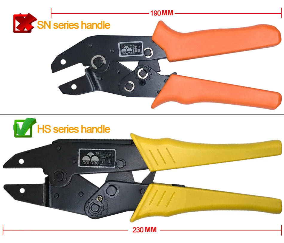 Crimping Dies HS Series Pliers Multi Jaws Insulated Terminals Hand Tool Plug Tube Coaxial 9 Inch VE Bootlace RV SV Uninsulated