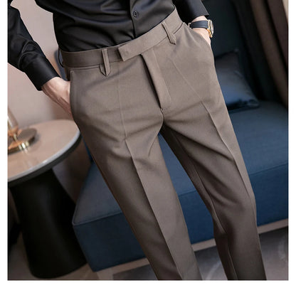 2023 Men Suit Pants High Quality Men Solid Color Slim Fit Dress Pants Slim Fit Office Business Men Trousers Plus Size 28-36