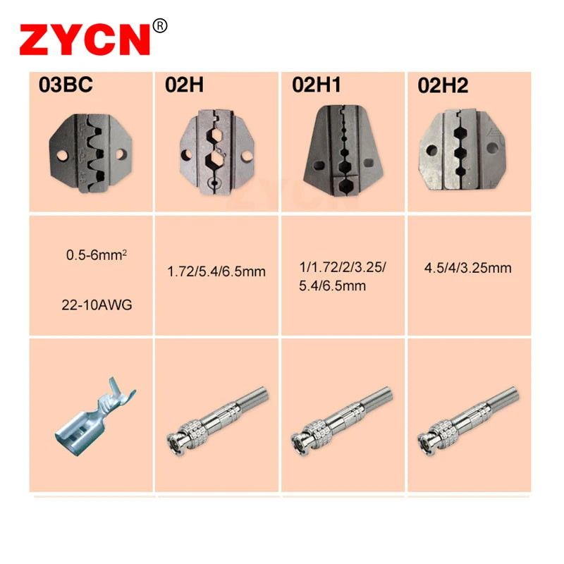 Crimping Dies HS Series Pliers Multi Jaws Insulated Terminals Hand Tool Plug Tube Coaxial 9 Inch VE Bootlace RV SV Uninsulated