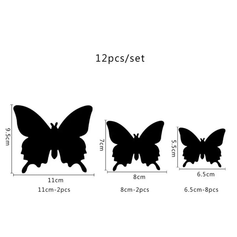 12Pcs/lot 3D Butterfly Mirror Wall Sticker Decal Wall Art Removable Wedding Decoration Kids Room Decoration Sticker