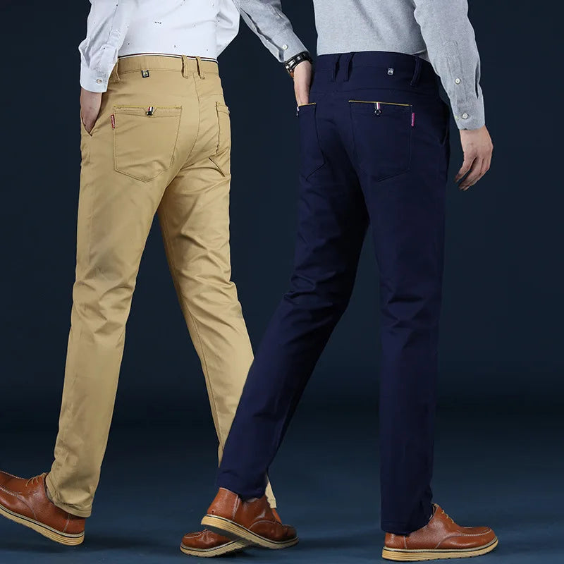 2024 New Korean Men Casual Pants Slim Fit Trousers High Quality Straight Pants Men