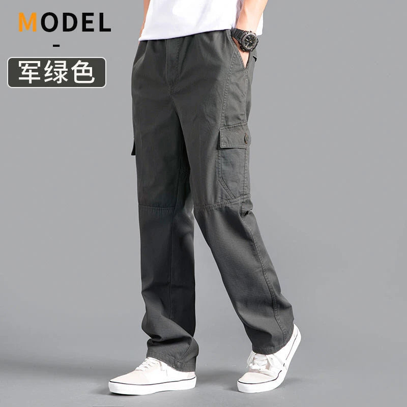 Men's Cargo Pants Summer Spring Cotton Work Wear New In Large Size 6XL Casual Climbing Joggers Sweatpants Hombre Autumn Trousers