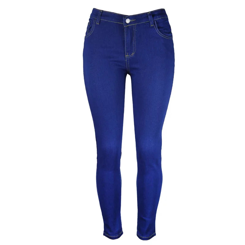 XS-6Xl High Waist Stretch Skinny Pencil Jeans Pants Women Plus Size Denim Trouser