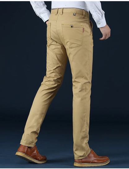 2024 New Korean Men Casual Pants Slim Fit Trousers High Quality Straight Pants Men